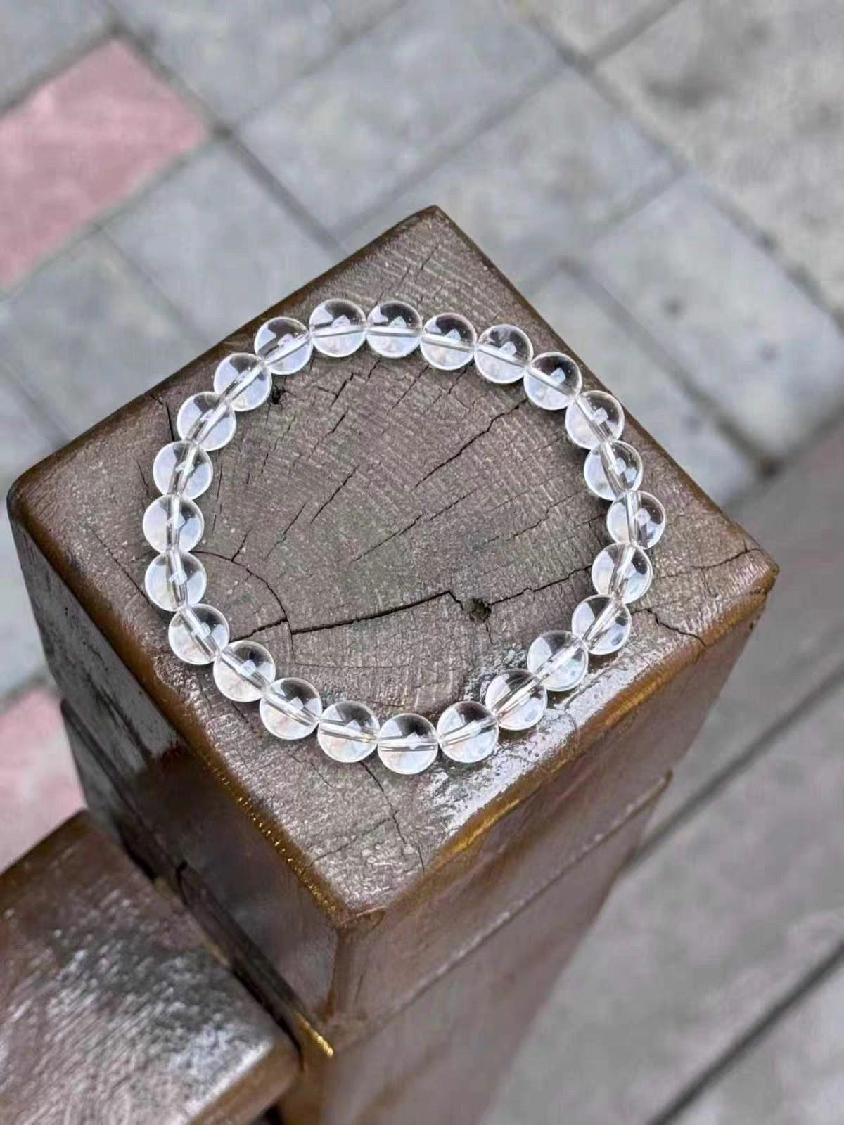 Natural white crystal bracelet for women transparent beads Brazilian crystal bracelet collector's grade