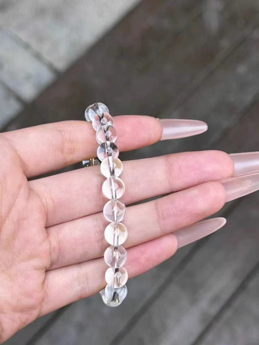 Natural white crystal bracelet for women transparent beads Brazilian crystal bracelet collector's grade