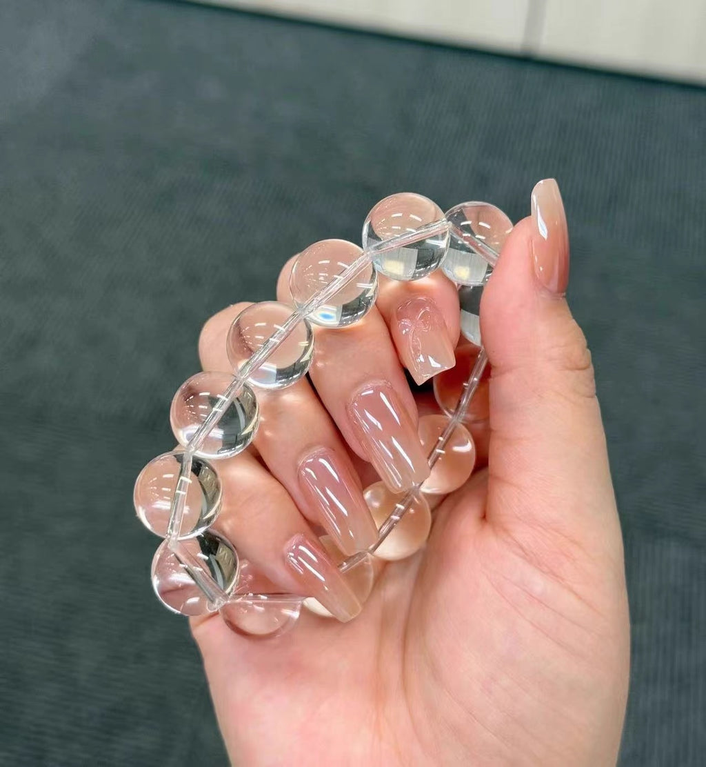 Natural white crystal bracelet for women transparent beads Brazilian crystal bracelet collector's grade