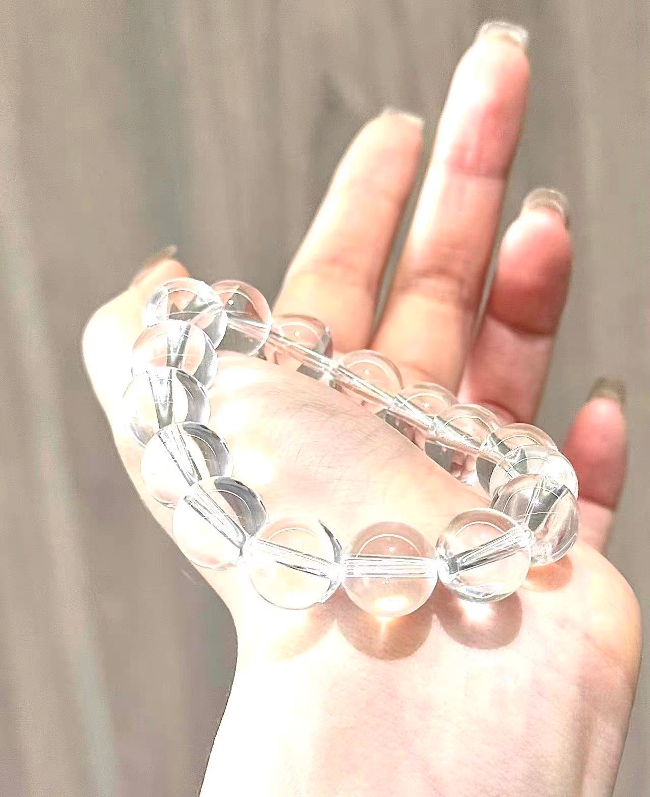 Natural white crystal bracelet for women transparent beads Brazilian crystal bracelet collector's grade