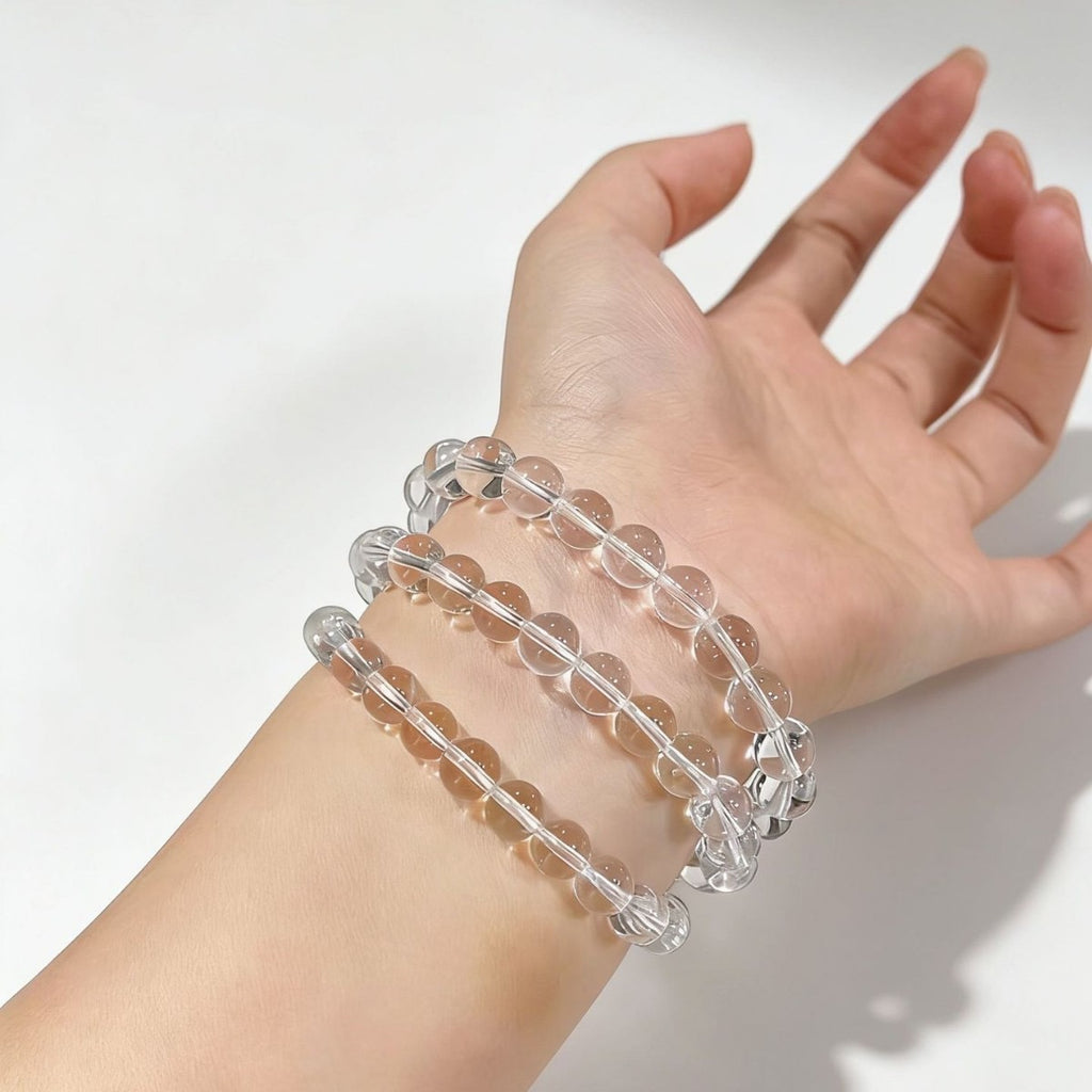 Natural white crystal bracelet for women transparent beads Brazilian crystal bracelet collector's grade