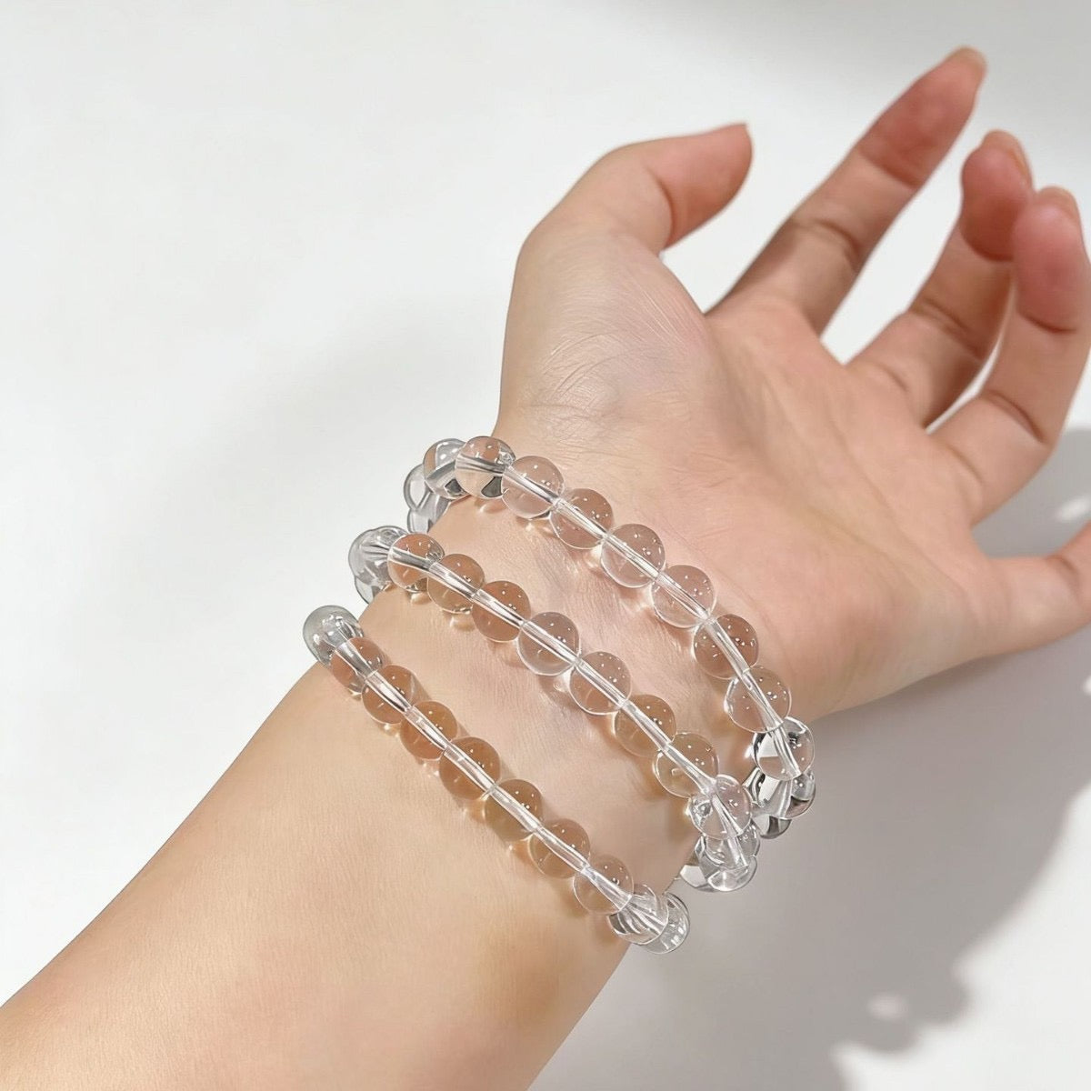 Natural white crystal bracelet for women transparent beads Brazilian crystal bracelet collector's grade