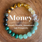 Natural Stone Bracelet: Tiger's Eye, Citrine, and Green Aventurine—Premium Beaded Wristlet