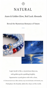 Natural lapis lazuli double-strand bracelet exquisite and high-end aquamarine crystal stacked bracelet jewelry for women