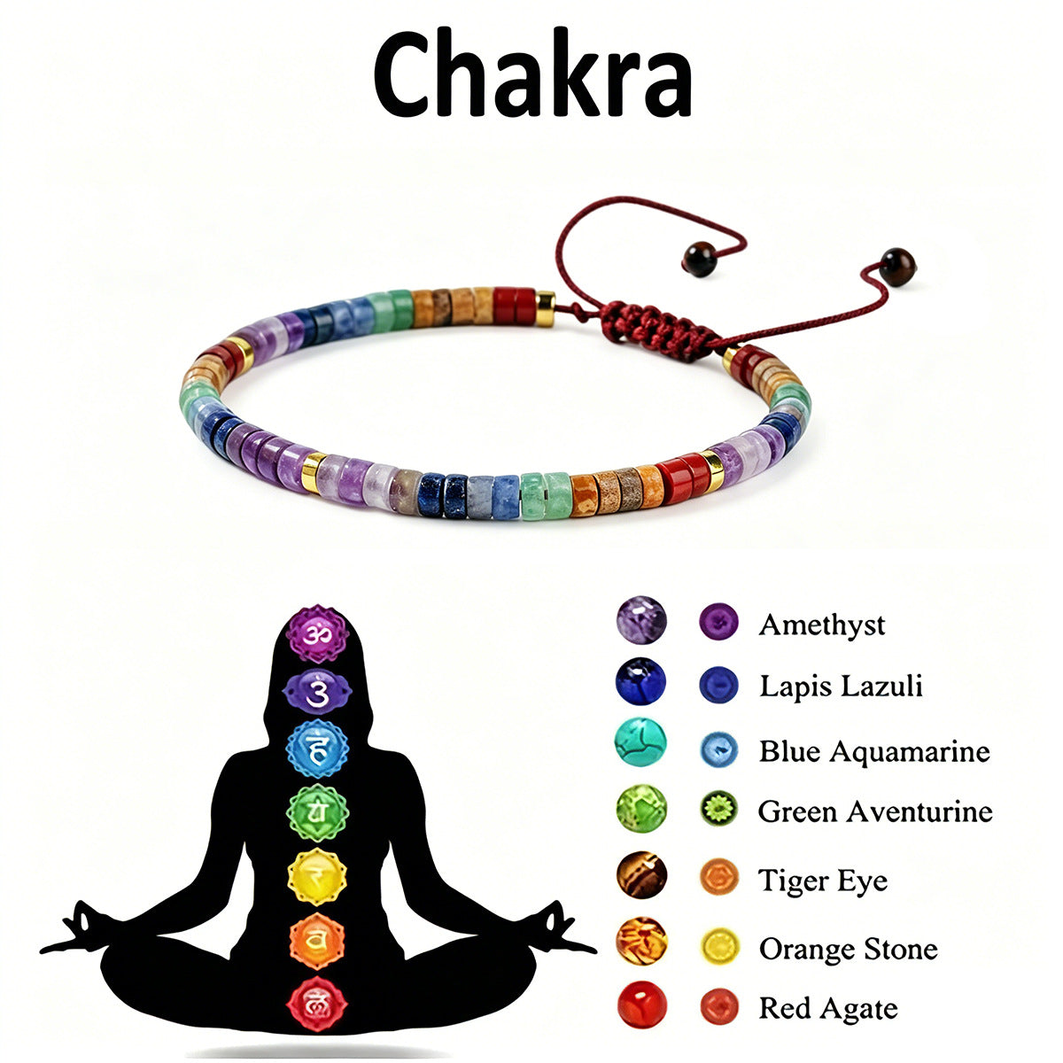 Hand-Woven Double-Layer Crystal Bracelet — Bohemian Style Cord Wristband