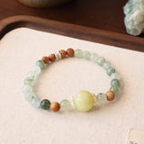 Natural Green Rutilated Quartz Bracelet — Designer Series Original High-End Crystal & Pearl Jewelry
