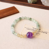 Natural Green Rutilated Quartz Bracelet — Designer Series Original High-End Crystal & Pearl Jewelry