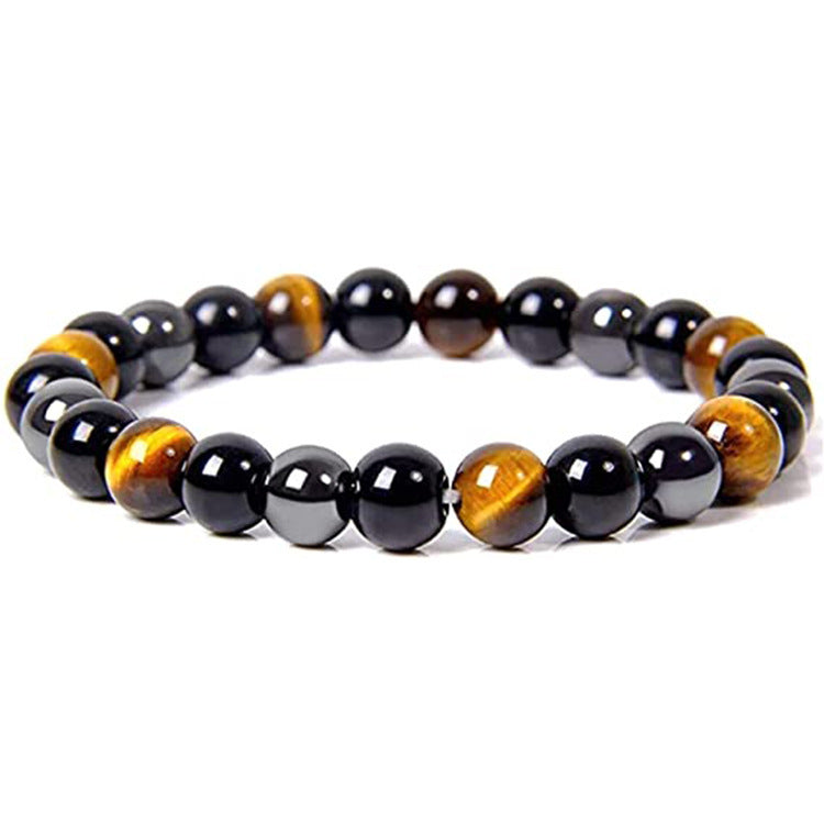 Natural Stone Bracelet: Tiger's Eye, Citrine, and Green Aventurine—Premium Beaded Wristlet