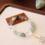 Natural Green Rutilated Quartz Bracelet — Designer Series Original High-End Crystal & Pearl Jewelry