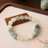 Natural Green Rutilated Quartz Bracelet — Designer Series Original High-End Crystal & Pearl Jewelry