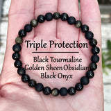 Natural Stone Bracelet: Tiger's Eye, Citrine, and Green Aventurine—Premium Beaded Wristlet