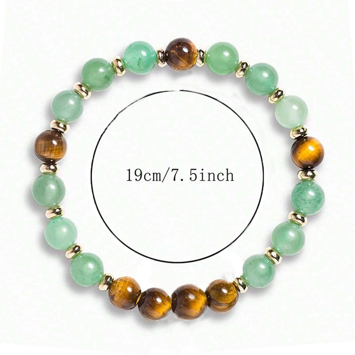 Natural Stone Bracelet: Tiger's Eye, Citrine, and Green Aventurine—Premium Beaded Wristlet