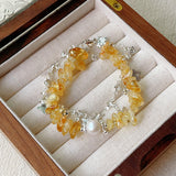 "Fresh & Natural" Series: Premium Natural Crystal Chip Bracelet and Necklace Set — Minimalist Chic and Resort-Style Jewelry for Women