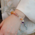 Natural crystal bracelet with multi-gemstone colorful beads high-end feel gold and jade versatile simple and stylish bracelet.