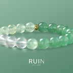Natural green crystal bracelet with strawberry quartz high-end crystal bracelet for women.