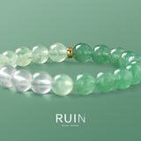 Natural green crystal bracelet with strawberry quartz high-end crystal bracelet for women.
