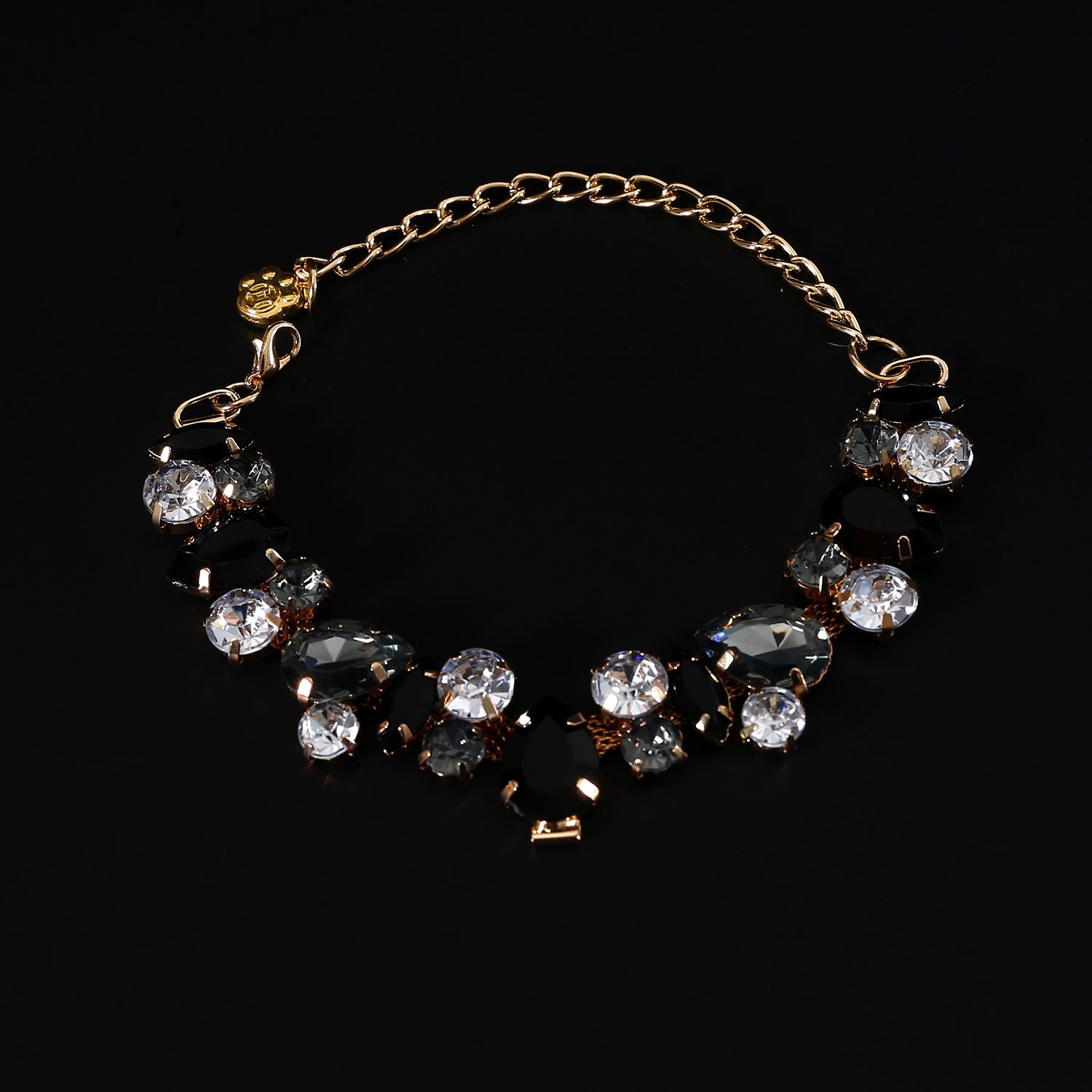 Pet gemstone crystal chain necklace for cats and dogs, luxurious full diamond princess teardrop metal wedding collar