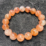 Natural Golden Sun Super 7 Crystal Round Bead Bracelet, Black Gold Super Rutilated Quartz Bracelet Jewelry