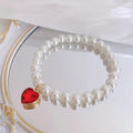 New Korean style heart-shaped gemstone pendant choker cat retro crystal necklace popular pet pearl necklace