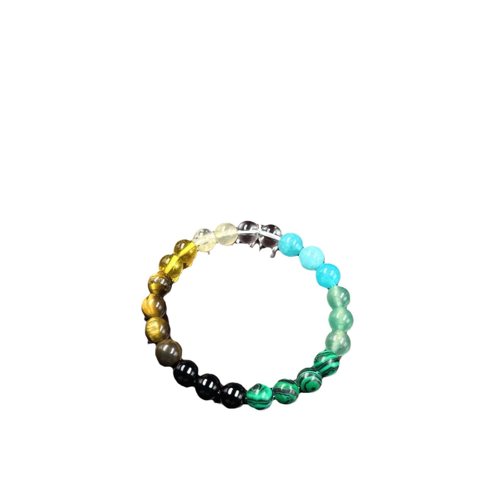 Natural Stone Bracelet: Tiger's Eye, Citrine, and Green Aventurine—Premium Beaded Wristlet