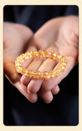 Natural Brazilian Golden Rutilated Quartz & Premium Raw Citrine Beaded Bracelet — Good Luck & Fortune-Enhancing Jewelry