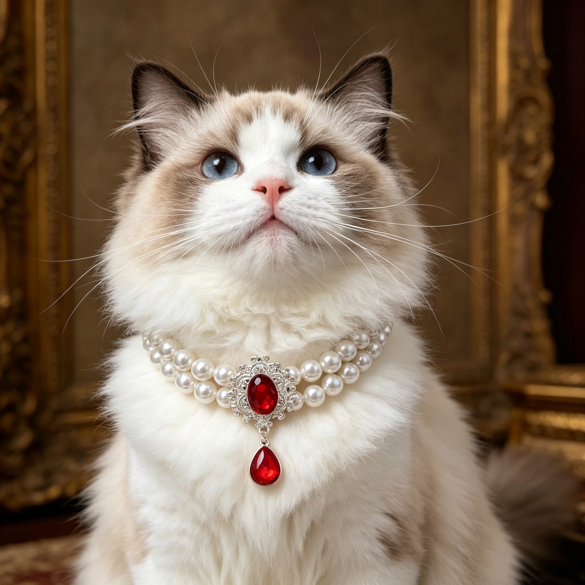 Cat pet necklace pearl princess Teddy Bichon Frise small and large dog collar jewelry birthday accessory
