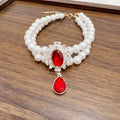 Cat pet necklace pearl princess Teddy Bichon Frise small and large dog collar jewelry birthday accessory