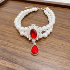 Cat pet necklace pearl princess Teddy Bichon Frise small and large dog collar jewelry birthday accessory