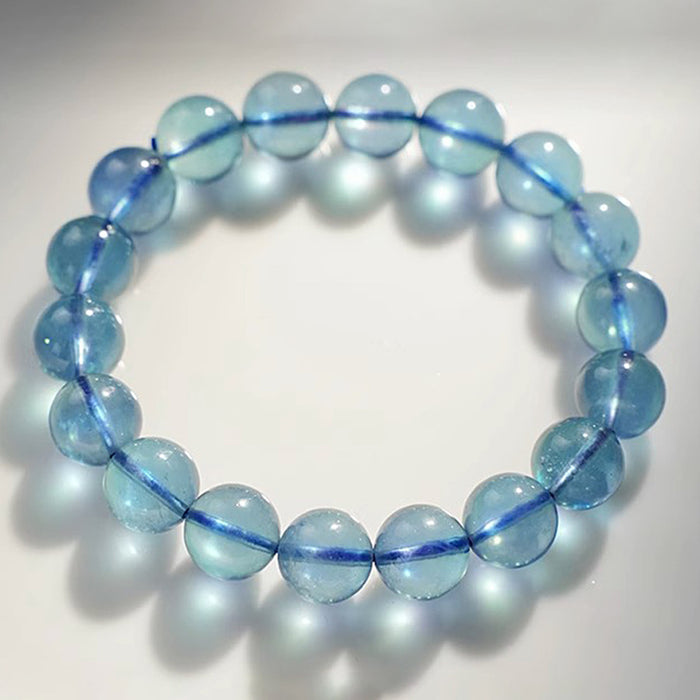 Natural Aquamarine & Chalcedony Crystal Hydration Bracelet — Icy-Grade Blue Aquamarine Style