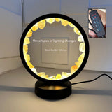 Natural Raw Crystal USB Round Bedside Night Light