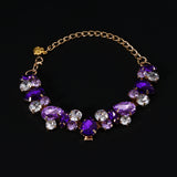 Pet gemstone crystal chain necklace for cats and dogs, luxurious full diamond princess teardrop metal wedding collar