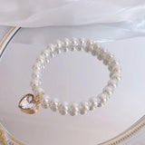New Korean style heart-shaped gemstone pendant choker cat retro crystal necklace popular pet pearl necklace
