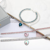 Three-Row Colorful Rhinestone Necklace