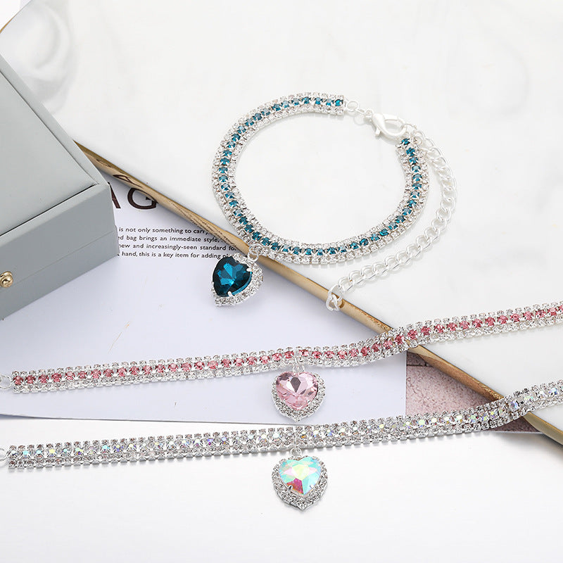 Three-Row Colorful Rhinestone Necklace
