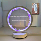 Natural Raw Crystal USB Round Bedside Night Light
