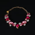 Pet gemstone crystal chain necklace for cats and dogs, luxurious full diamond princess teardrop metal wedding collar