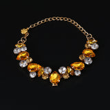 Pet gemstone crystal chain necklace for cats and dogs, luxurious full diamond princess teardrop metal wedding collar