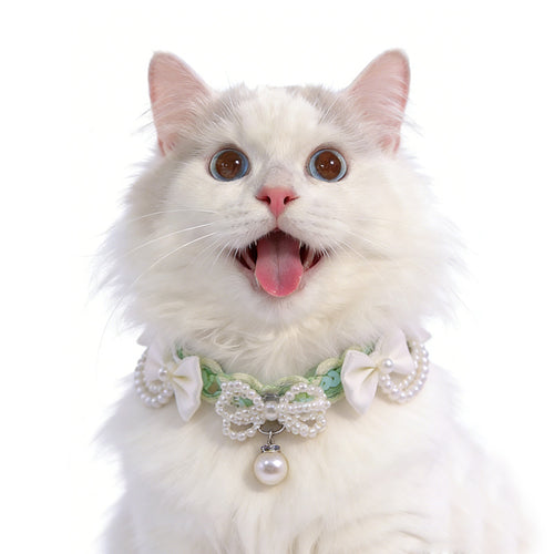 Lolita-style lace pearl cat necklace pet dog collar