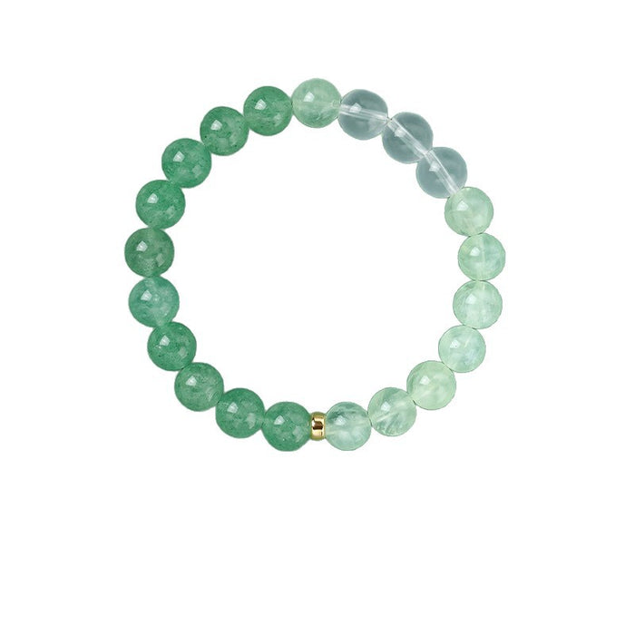 Natural green crystal bracelet with strawberry quartz high-end crystal bracelet for women.