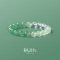 Natural green crystal bracelet with strawberry quartz high-end crystal bracelet for women.