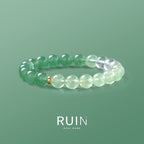 Natural green crystal bracelet with strawberry quartz high-end crystal bracelet for women.