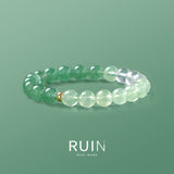 Natural green crystal bracelet with strawberry quartz high-end crystal bracelet for women.