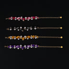 Pet gemstone crystal chain necklace for cats and dogs, luxurious full diamond princess teardrop metal wedding collar