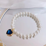 New Korean style heart-shaped gemstone pendant choker cat retro crystal necklace popular pet pearl necklace