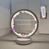 Natural Raw Crystal USB Round Bedside Night Light