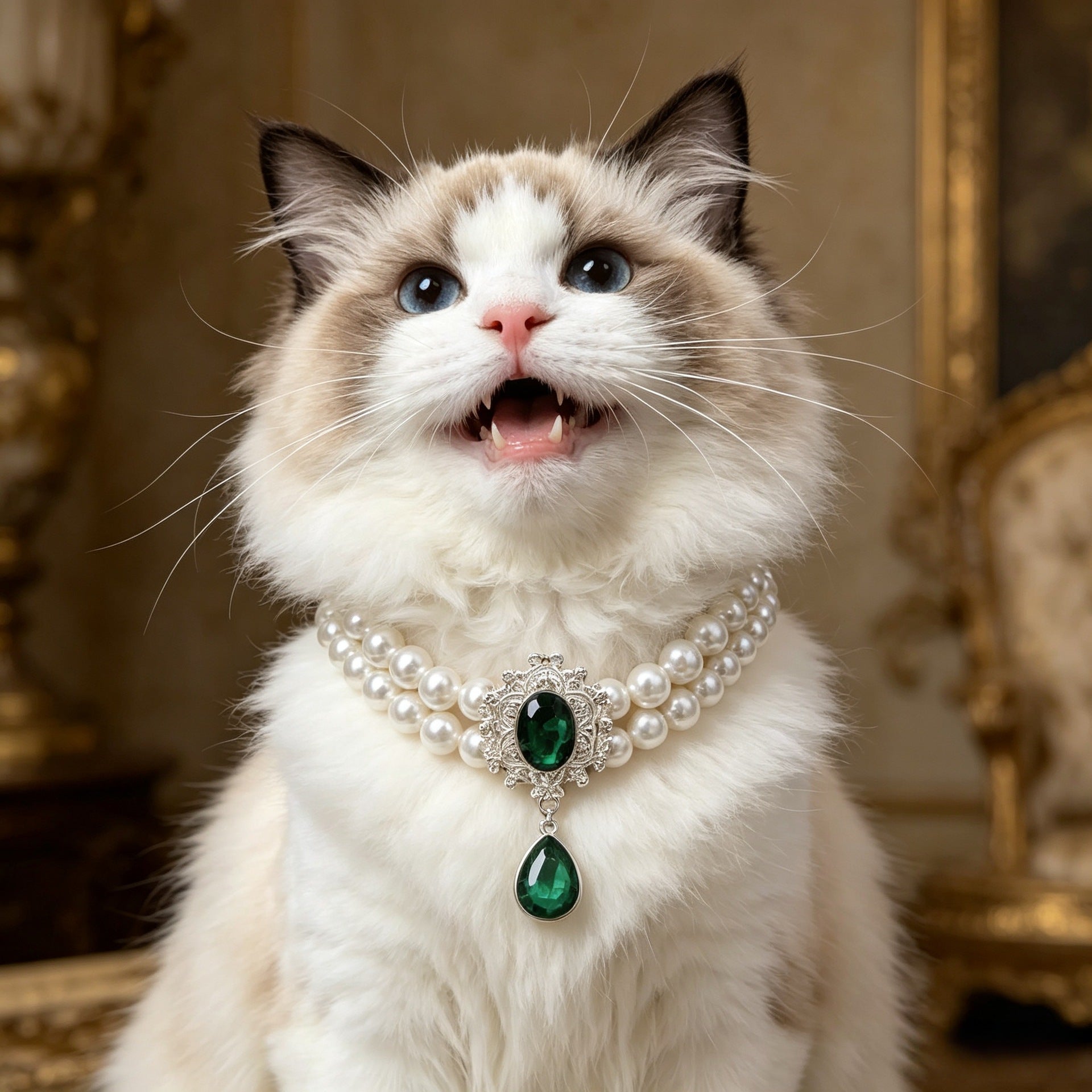 Cat pet necklace pearl princess Teddy Bichon Frise small and large dog collar jewelry birthday accessory