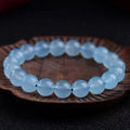 Natural Aquamarine & Chalcedony Crystal Hydration Bracelet — Icy-Grade Blue Aquamarine Style
