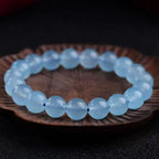 Natural Aquamarine & Chalcedony Crystal Hydration Bracelet — Icy-Grade Blue Aquamarine Style