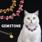 Pet gemstone crystal chain necklace for cats and dogs, luxurious full diamond princess teardrop metal wedding collar
