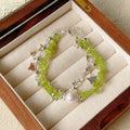 "Fresh & Natural" Series: Premium Natural Crystal Chip Bracelet and Necklace Set — Minimalist Chic and Resort-Style Jewelry for Women